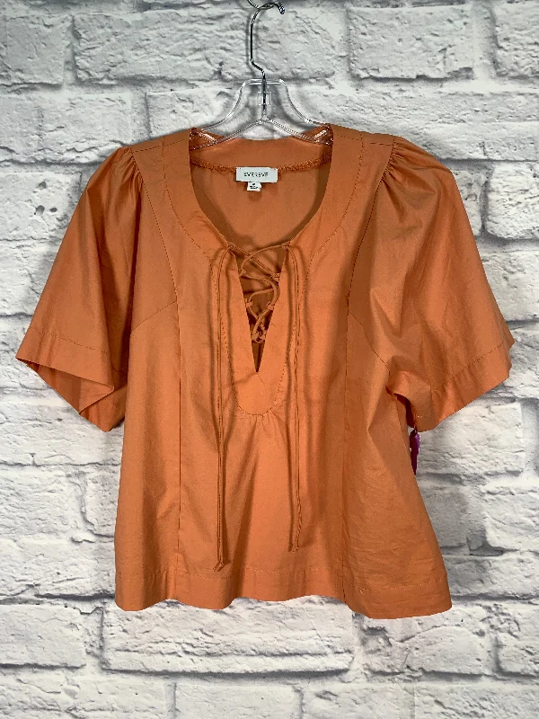 Orange Top Short Sleeve Evereve, Size M