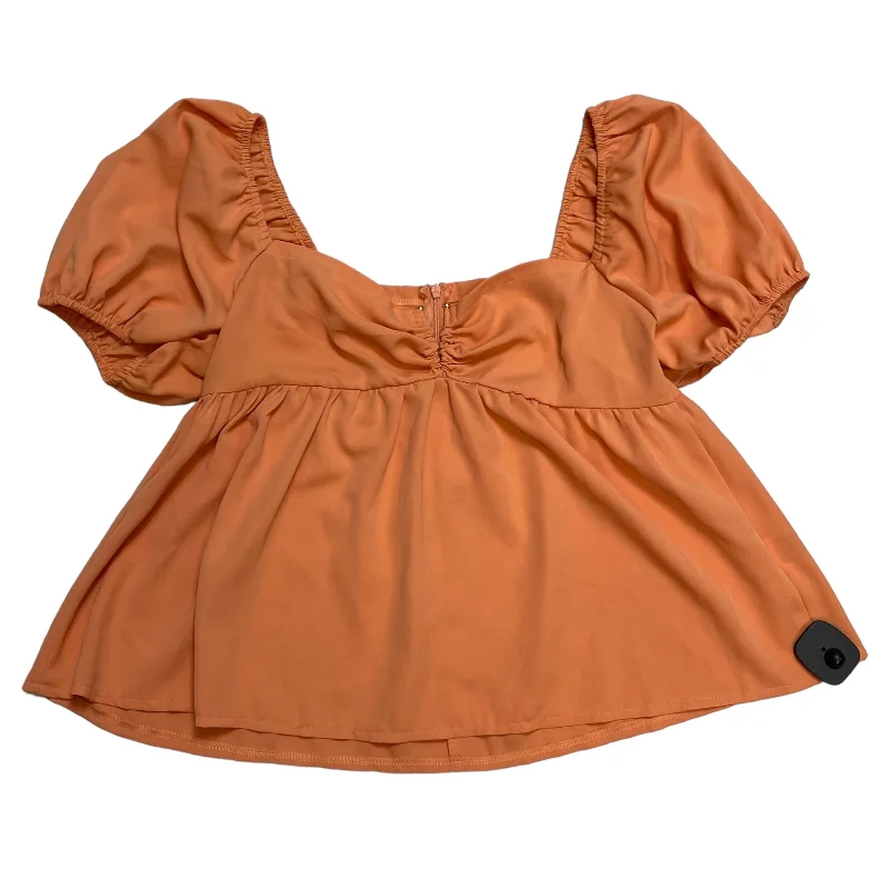 Orange Top Short Sleeve Shein, Size L