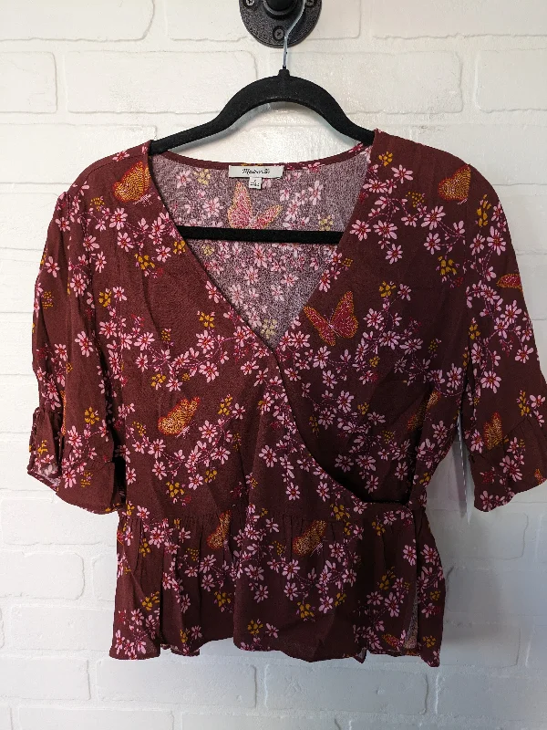 Red Top Short Sleeve Madewell, Size Xs