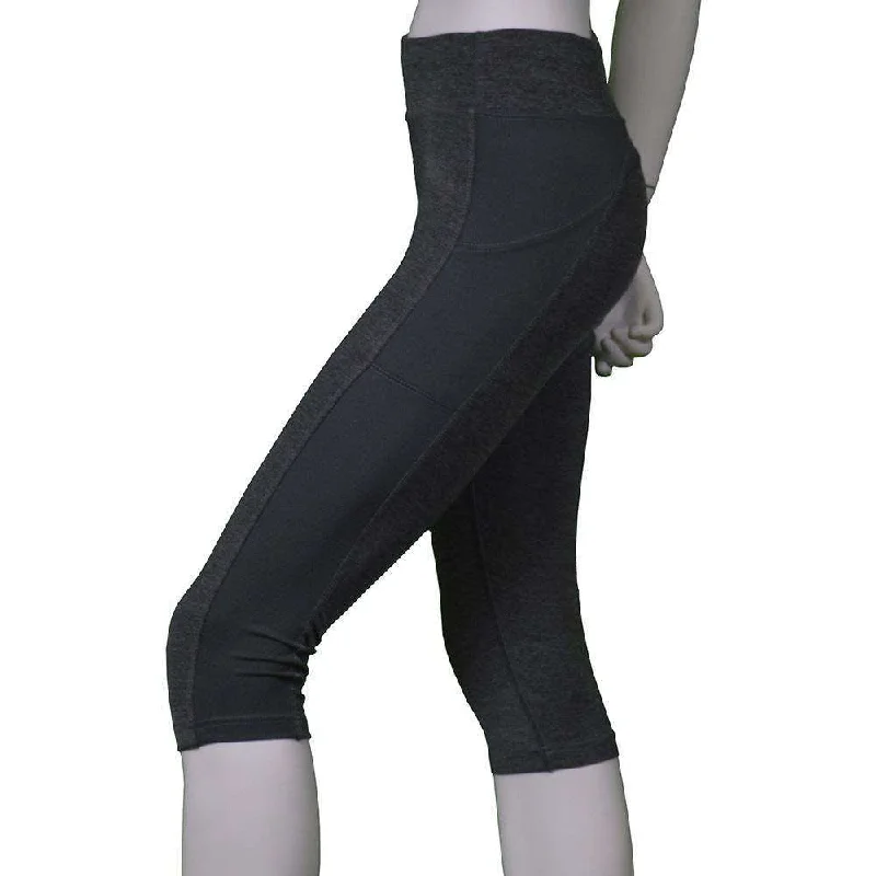 Women's Reflex Powerstretch Reflective Capri in Heather Gray