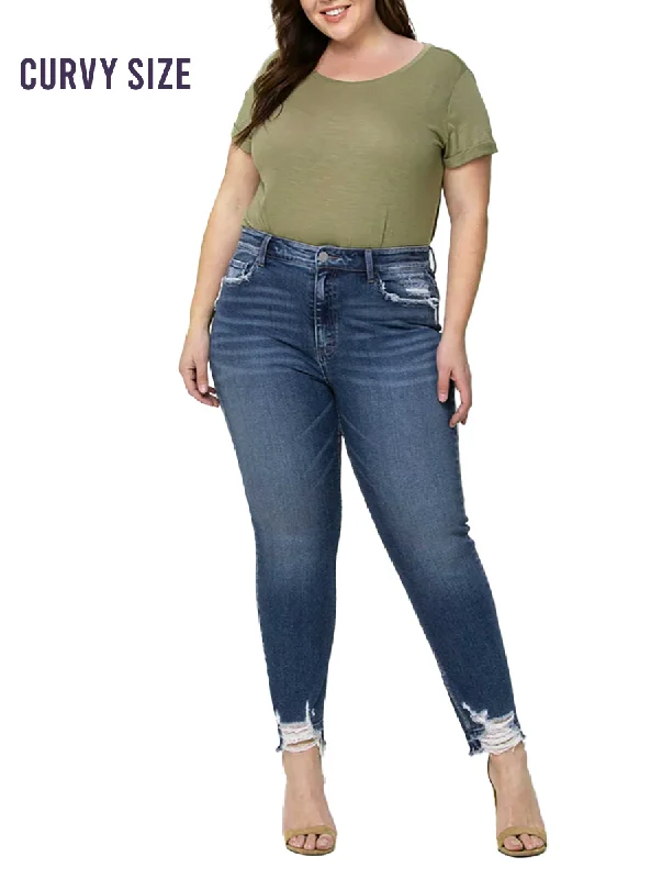 Curvy Haylie High-Rise Distressed Skinny by Vervet