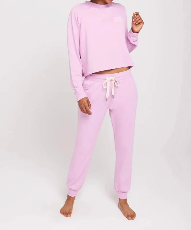 Love More Zoe Slim Jogger In Pink